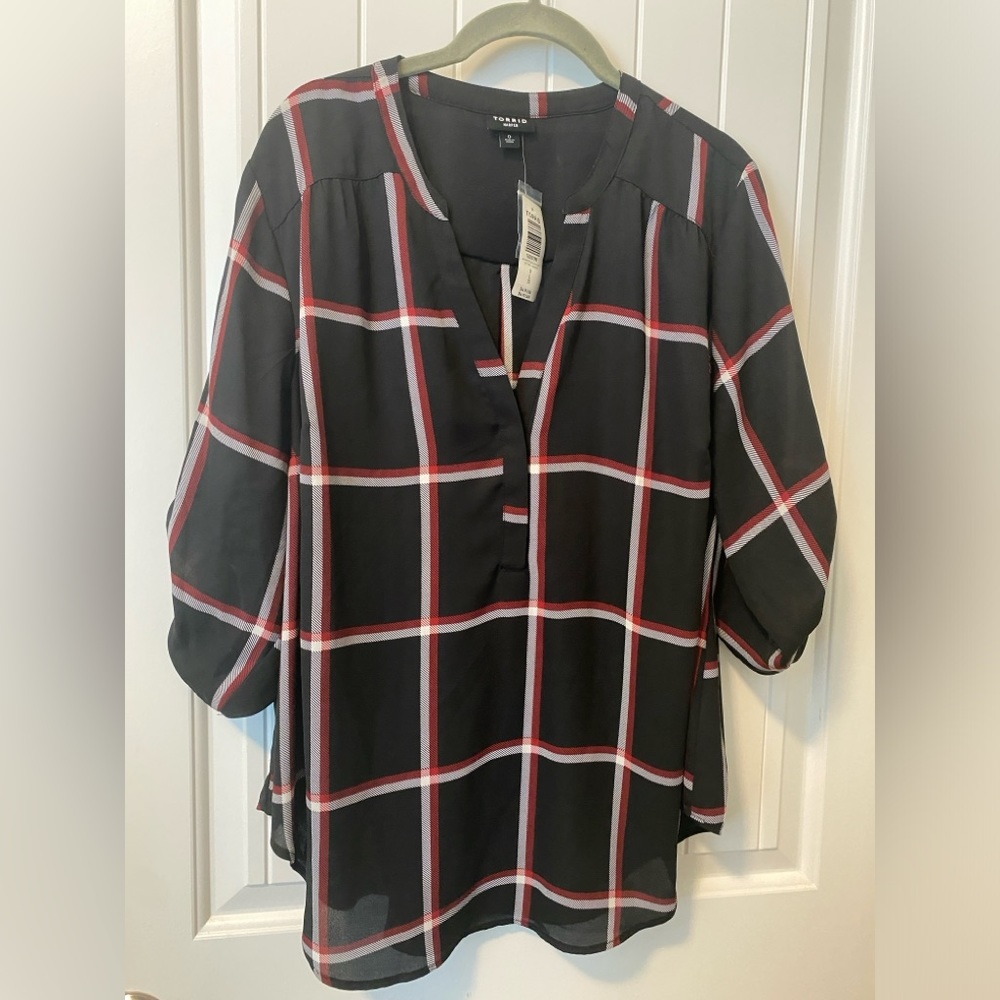 NWT Torrid Plaid Harper Top